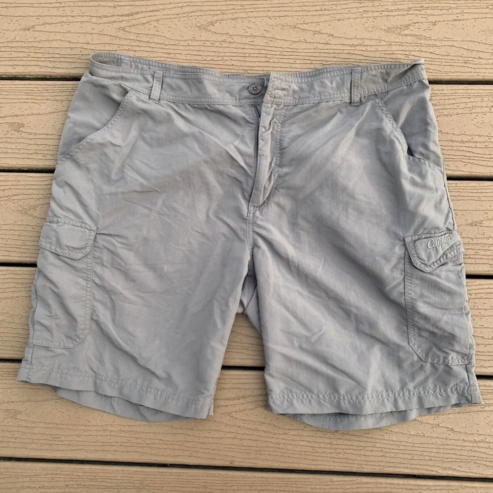 Cabela's Cargo Shorts Men's Size 40 Reg Gray Casual Zipper Side Pockets READ‎
